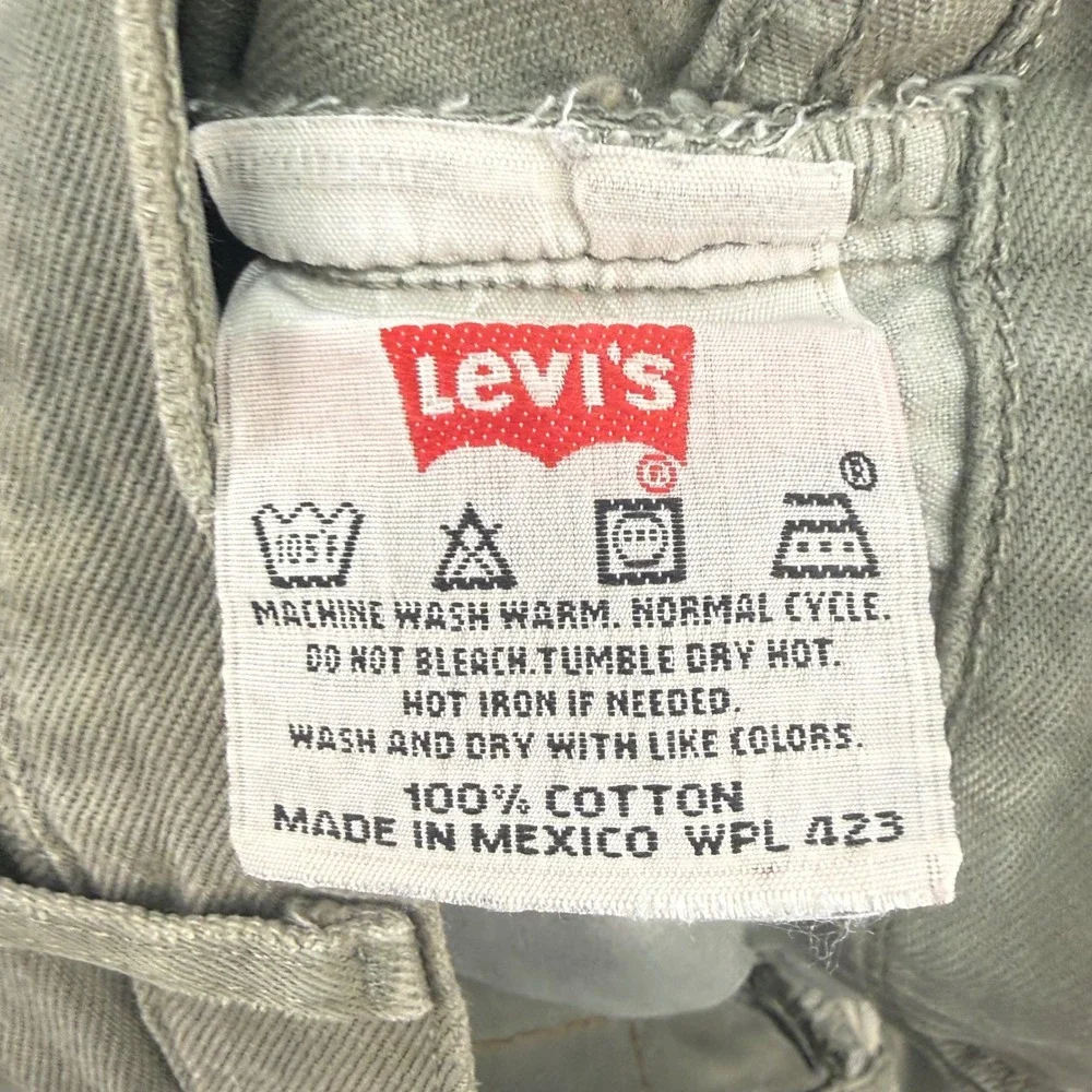 Levi's 501 Jeans Men 33x28‎ Sage Green Vintage 90s Straight Leg Button Fly 2394